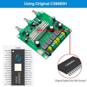 CS8685H Bộ Khuếch Đại Âm Thanh Nổi Kỹ Thuật Số Thuần Kênh Kép Bảng Mạch <span class=keywords><strong>PCB</strong></span> Mô-đun Bộ Khuếch Đại Công Suất Cao Loại D 70W X 2 - Product Image 3