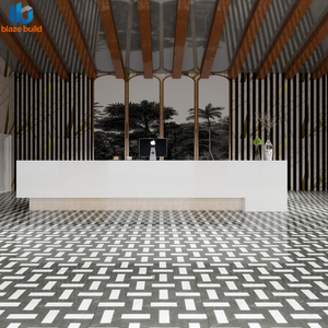 Moderna y Lujosa Baldosa de Porcelana Geométrica Tejida Gris Blanca Pulida de 800x800 mm <span class=keywords><strong>para</strong></span> Suelos de Vestíbulos de Hoteles y Oficinas - Product Image 3