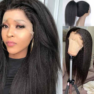 Perruque de Cheveux Humains <span class=keywords><strong>Afro</strong></span> Kinky Bouclés et Lisses à Dentelle Complète HD 360, Sans Colle, Densité 210%, Extension pour Femmes Noires - Product Image 4