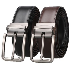 Cinto Masculino de Couro PU com Design Personalizado e Tachas, Fivela Giratória Popular, Estilo Casual, Reversível, Vintage, em Liga de Ferro – Atacado - Product Image 1