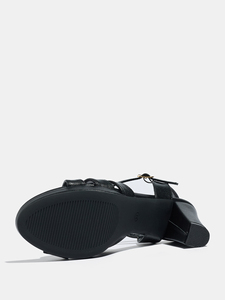 Sandali da Donna con Tacco Quadrato, Design Elegante a Punta Aperta con Dettagli Traforati, Perfetti per <span class=keywords><strong>Gala</strong></span>, Feste, Discoteche e Matrimoni - Product Image 3