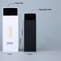 Flacon de parfum en verre transparent de 20 ml, flacon pulvérisateur, boîte en papier blanche et noire pour parfum avec insert en éponge, boîte pliante en papier, impression personnalisée
