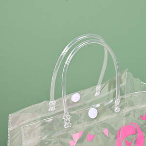 Sac à main en PVC transparent résistant et durable, vente en gros, logo personnalisé, sac de rangement pour les nécessités quotidiennes, sac en plastique transparent - Product Image 2