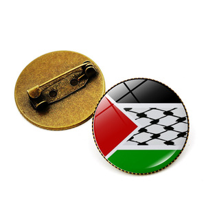 Hot Selling Custom Palestine Brooch Cheap Palestine Flag <b>Pin</b> <b>Metal</b> Round Palestine <b>Pin</b> Brooch - Product Image 1