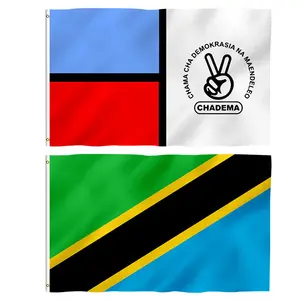 Hot Sale African Tanzania Präsidentschaft swahl Flagge 3 x5ft 100% Polyester doppelseitiger Druck