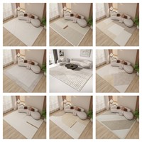 Style nordique Simple moderne Table à thé tapis géométrique chambre chevet moelleux tapis carré sol rembourré antidérapant Polyester R