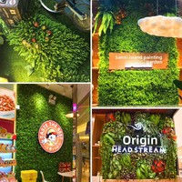 Mur végétal artificiel en plastique pour intérieur et extérieur, avec fleurs de simulation, pelouse artificielle, décoration florale murale suspendue pour mariage