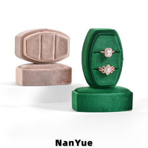 Boîte à bagues ovale en velours de luxe avec logo personnalisé, pour demande en mariage, fiançailles, emballage de bijoux, rangement haut de gamme pour bagues, présentoir, boîte cadeau - Product Image 6