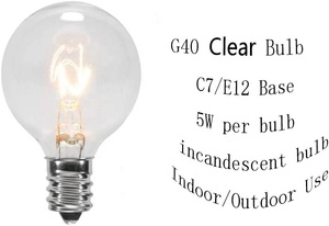 Сменная лампа G40 с цоколем E12 Candelabra, 25 шт. в упаковке - Product Image 2