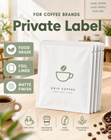 Sachet de café filtre noir mat à trois soudures latérales, avec doublure VMPET de qualité alimentaire, poignée suspendue, emballage personnalisé avec logo OEM ODM Guangdong
