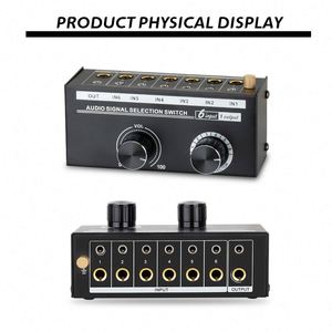 Commutateur de sélection de signal professionnel, 6 entrées, 1 sortie, interface 6,35 mm 3,5 mm, boîte de sélection audio, équipement audio - Product Image 2
