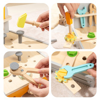 Juguete Educativo de Madera para Niños, Mesa de Herramientas Unisex, Simulación de Reparación, Desmontaje de Tuercas, Divertido y Práctico, para Niños de 2 a 4 Años, Colorido