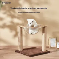 Maison pour chat moderne, compacte, en tissu écologique, intégrée au carton, type capsule spatiale, avec structure d'escalade, griffoir et jouets pour animaux de compagnie
