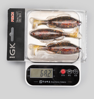 Lot de 3 leurres souples 3D réalistes de 120 mm et 15 g pour la pêche en eau salée, leurres nageurs à queue de pagaie pour montage Texas, appâts coulants pour le black-bass