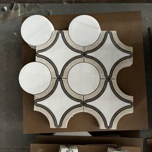 Mosaïque de marbre 10 mm pour murs et sols, motifs floraux multicolores, décoration pour hôtels et villas, projets de décoration - Product Image 1
