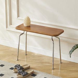 Sgabello/panca <span class=keywords><strong>in</strong></span> legno massello stile nordico retrò Mid-century, per tavolo da pranzo, divano, soggiorno, o come mobile d'accento. - Product Image 4