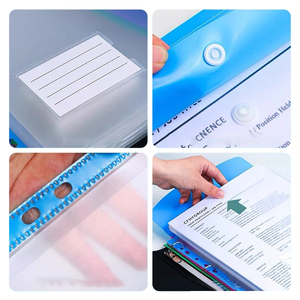 Tùy chỉnh không thấm nước A4 tài liệu thư mục tập tin túi với Snap Nút văn phòng mới mặt hàng văn phòng phẩm nhựa PP Chất liệu nộp hồ sơ sản phẩm - Product Image 2