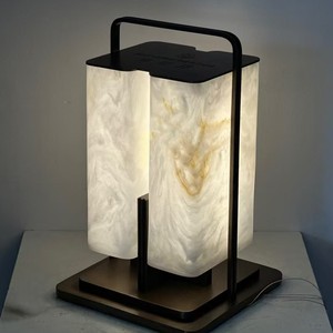 Custom Marble <b>Table</b> <b>Lamp</b> Led Light Source E27 Bulb <b>Base</b> Switch Control Multi Head Chandelier Living Room Bedroom Desk <b>Lamp</b> - Product Image 1