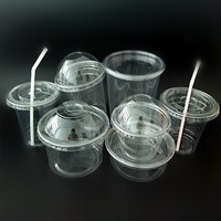 Gobelets à sauce en plastique avec couvercles à charnières Pots jetables pour traiteur Portions de condiments Soufflés pour vinaigrette