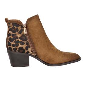 Women's Heeled Ankle <b>Boots</b> Camel 6 Cm Heel Size 36 37 38 39 40 <b>Leopard</b> Back Panel - Product Image 4
