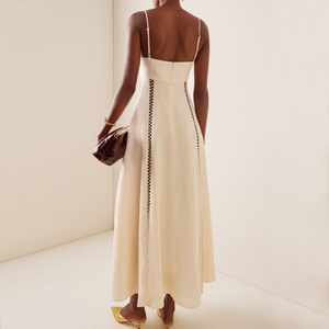 Nuevo Vestido Casual de Otoño de Alta Calidad a Bajo Precio, Vestido Casual Maxi de Lino y Algodón con Tirantes Finos de Alta Gama para Mujer - Product Image 2