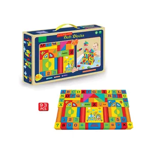 Kinderen Spelen En Leren 93 Stuks Kleurrijke Zachte Bouwstenen Set Diy Educatieve Puzzel 3d Vorm Eva Foam Block