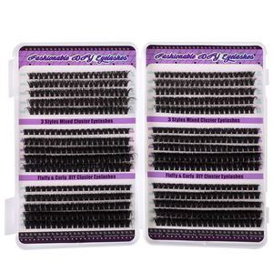 Kit de cils en grappe volumineux à faire soi-même, courbure D, cils segmentés avec colle à cils pour maquillage des yeux à domicile, salon de beauté - Product Image 6