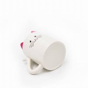 แก้วกาแฟสโตนแวร์รูปแมวสีขาวสั่งได้,แก้วเซรามิกลายนูนรูปแมวการ์ตูนสัตว์3D - Product Image 6