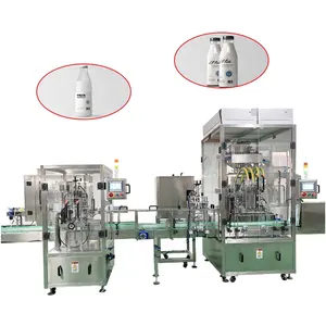 4 Heads Milk Liquid Piston 3 In 1 Filling Machine Liquid Filling Machine Filling And Capping Machine Production Line