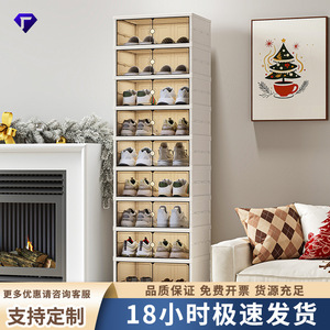Dustproof <b>Shoe</b> Cabinet Multi Layer Plastic Storage Box <b>Large</b> Capacity Foldable Standing Type <b>Shoe</b> Organizer - Product Image 5