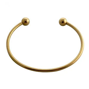 adjust Open Stainless Steel Bracelet Bangles Silver/Gold Color Simple Design Symmetrical Round Bangle For Men/Women bangle