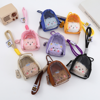 Pochette à monnaie transparente en toile mini 2026, sac porte-clés avec fenêtre transparente pour écouteurs, pièces de monnaie, breloques, jolie bourse zippée Kawaii