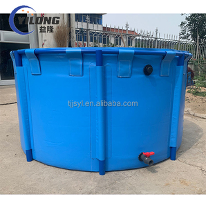Réservoir d'étang d'eau pliable circulaire en PVC enduit de bâche extérieure Réservoir d'élevage de poissons koi à cylindre de <span class=keywords><strong>1000</strong></span> <span class=keywords><strong>litres</strong></span> - Product Image 5