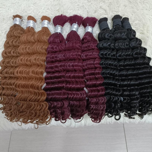 Cheveux à tresser Letsfly Deep Wave pour tresses bohèmes, cheveux humains brésiliens bruts 100 % en vrac pour tressage, extensions de cheveux bouclés 100 g - Product Image 3