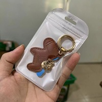 Gantungan Kunci Resleting Kulit PU Mini Bag Charm Liontin Geometris Custom Mini Bag Charm Backpack Charm Rose Gold