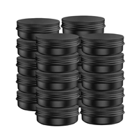 Boîte ronde en aluminium noir, récipient, pot, boîte de conserve, pot pour cosmétiques, 5 ml à 100 ml, emballage en aluminium métallique