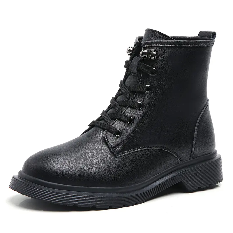 Autumn and winter new British style Martin boots women's high-top Korean casual shoes short boots warm cotton boots