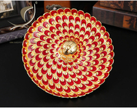 QIAN HU créatif exquis paon soulagement plateau de fruits secs plat lumière luxe Snack assiette de rangement pour salon Table à manger