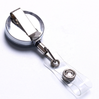 JRGIFTS XH-03 Carrete Retráctil para Tarjetas de Identificación, de Aleación de Zinc, 28 mm de Diámetro, Longitud Extensible de 500 mm