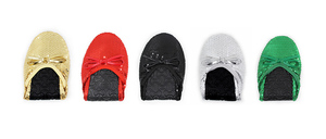 Customized Trendy Evening Party <strong>Flats</strong> Black and <strong>Silver</strong> Sequin Foldable Shoes with Bag - Product Image 2