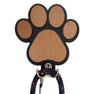 Uionen Personalized custom wooden pet dog leash storage rack with personalized paw print hooks and dog <b>name</b> <b>tags</b> accessories - Product Image 5
