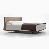 Lit en cuir souple de luxe minimaliste nordique, taille king, réglable, mobilier moderne pour chambre principale, marque HY, modèle B10