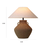 Lampe de table en céramique Wabi-Sabi, faite à la main, en poterie antique, éclairage décoratif pour hôtel, salon, lampe de bureau artistique