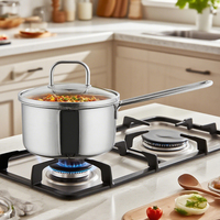 Ensemble de casseroles en acier inoxydable 304, 6 pièces, marmite à soupe, casserole à lait, ensemble de casseroles robustes pour cuisinière à induction, pour la cuisine, la maison, le restaurant