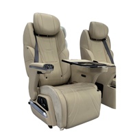 Asiento de Coche Eléctrico Multifuncional de Cuero Genuino para MPV, Furgoneta, Autocaravana, con Calefacción, Ventilación y Masaje