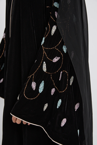 Abaya noire musulmane LEDUO, nouvelle mode, broderie personnalisée, manches évasées, robe musulmane pour femmes. - Product Image 3