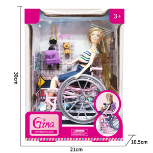 Ensemble de poupée princesse de 11,5 pouces avec cheveux blonds raides et robe avec accessoires poupée en plastique <span class=keywords><strong>fauteuil</strong></span> <span class=keywords><strong>roulant</strong></span> - Product Image 4