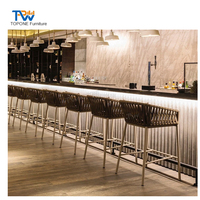 Bar moderne personnalisé de luxe avec comptoir de bar de club de lumière LED en métal salon d'hôtel comptoir de bar de pub commercial