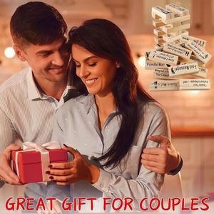 Jeu de construction de tours empilables <span class=keywords><strong>pour</strong></span> couples, thème amour Saint-Valentin, défi de tour instable, jeu de soirée <span class=keywords><strong>pour</strong></span> couples adultes - Product Image 6