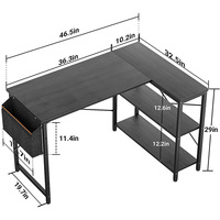 Fabricants d'origine, bureau d'ordinateur en bois en forme de L, style moderne et minimaliste, pour la maison, double table d'angle, assemblage facile, pour l'exportation